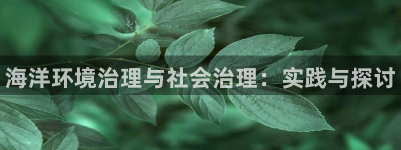 凯发k8网站是多少：海洋环境治理与社会治