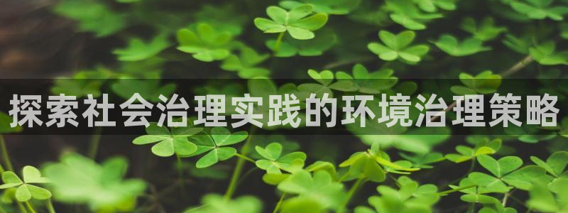 凯发官网首页：探索社会治理实践的环境治理